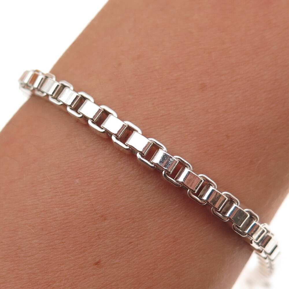Tiffany & Co. 925 Sterling Silver Vintage Venetian Link Bracelet 7.25"